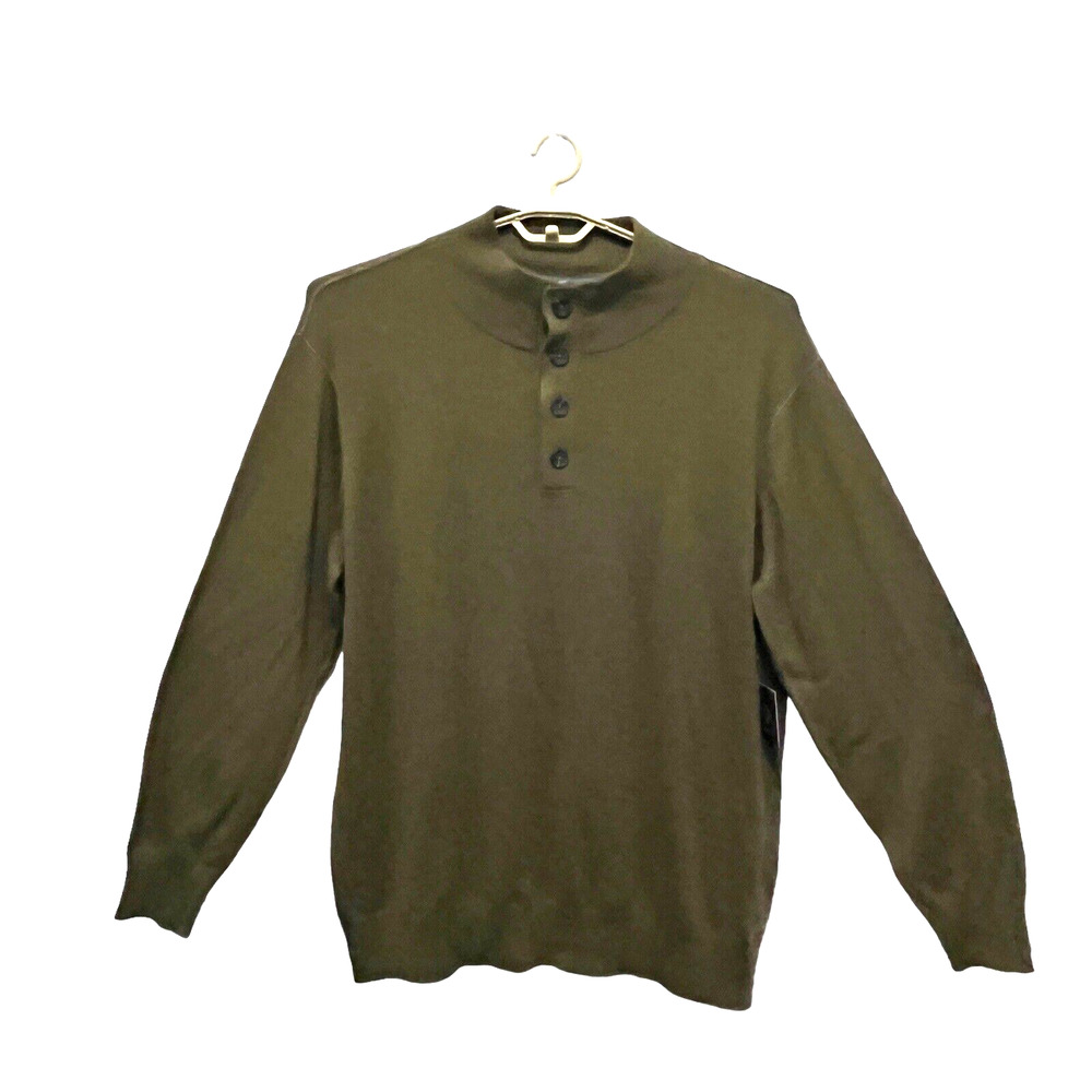 Thelonious C Sweater Olive Green Merino Wool Blend Pullover Sz 2XL Big New Gift